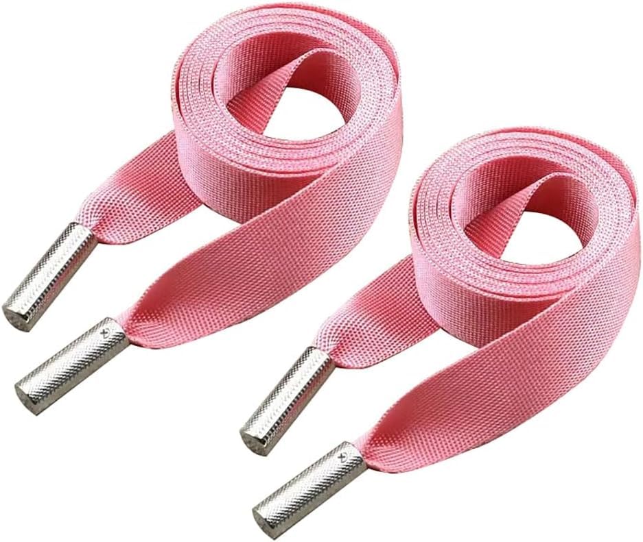 2 Pieces 140CM*2CM Pink Drawstring Universal Cord for Replacement Polyester Flat Drawstring Cord with Metal Closure Ends for Sweatshirts,Pants