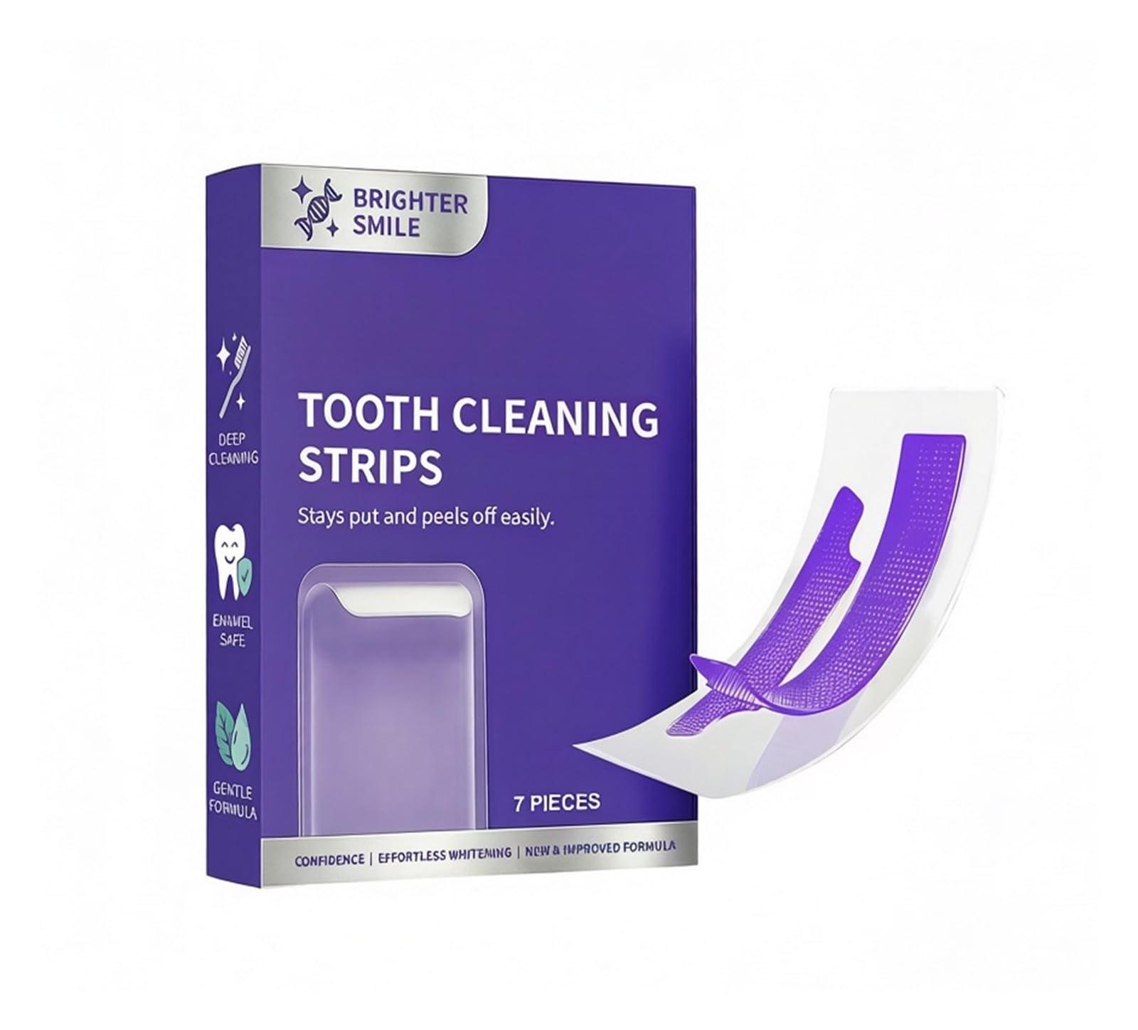 Strisce for la pulizia dei denti da 7 pezzi | Cerotti puliti, luminosi e lucenti for la cura dell'alito fresco orale e dentale(3pcs)
