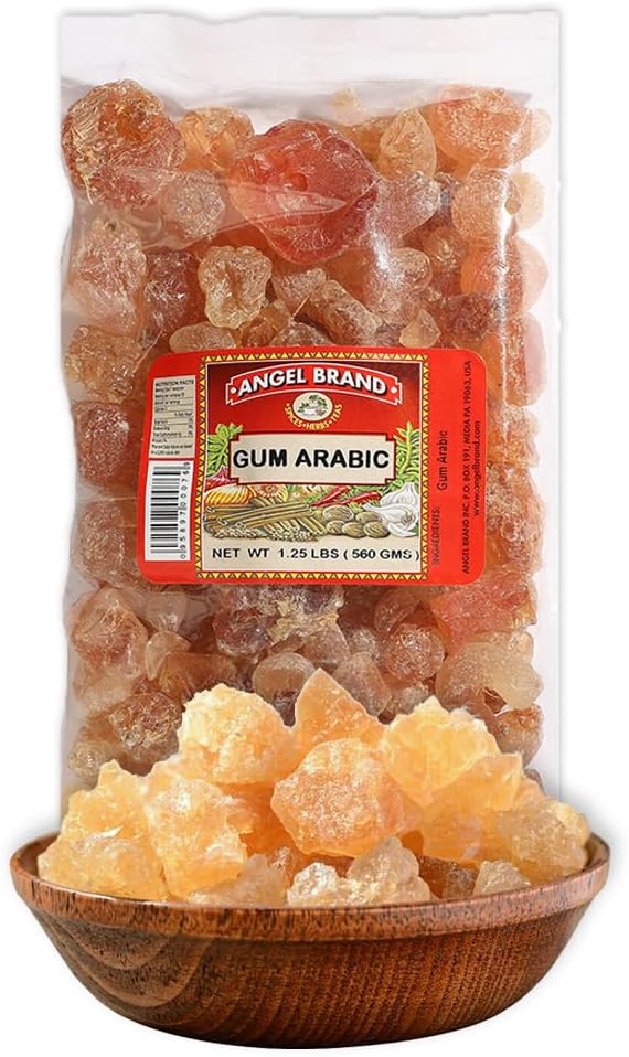 Angel Brand Gum Arabic 1.25lbs – Premium Food-Grade Acacia Gum for Baking, Arts, Crafts, and More – Versatile, Edible, and Water-Soluble Powder