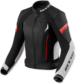 REVIT! Womens Xena 4 Urban Sport Motorcycle Jacket White/Neon Red - Size 34