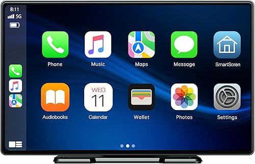 LAMTTO 9 Inch Wireless Car Stereo with Apple Carplay and Android Auto,Portable Touch Screen GPS Navigation for Car,Car Audio Receivers with Bluetooth,Airplay,AUX,Screen for All Vehicles