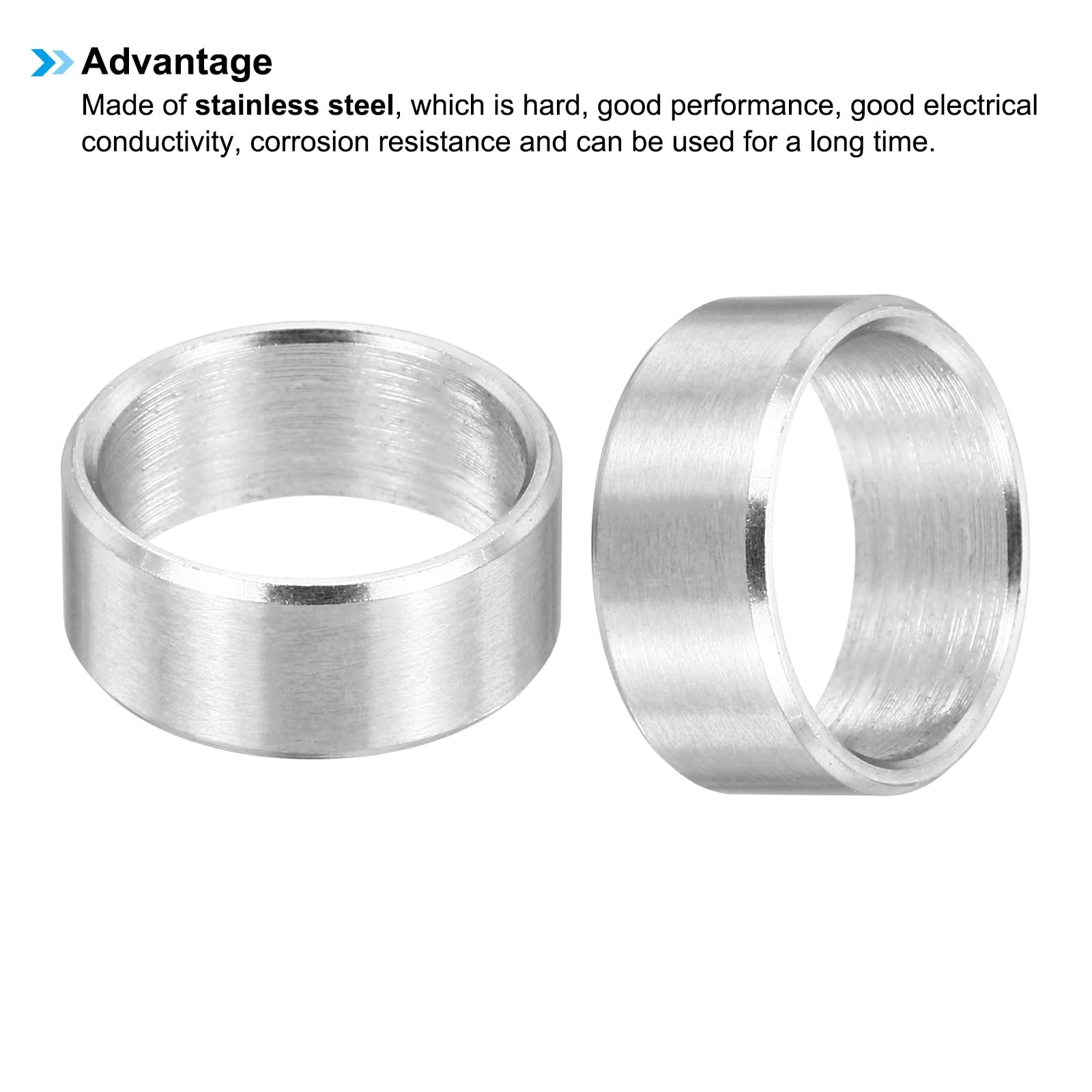PATIKIL M10 Stainless Steel Spacers, 12Pcs Metal Spacer 10mm ID x 12mm OD x 5mm L Screw Standoff for 3/8" or M10 Screw - Image 4