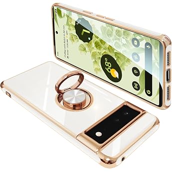 Google Pixel 6 Case with Ring Shockproof TPU 360 Rotating Stand