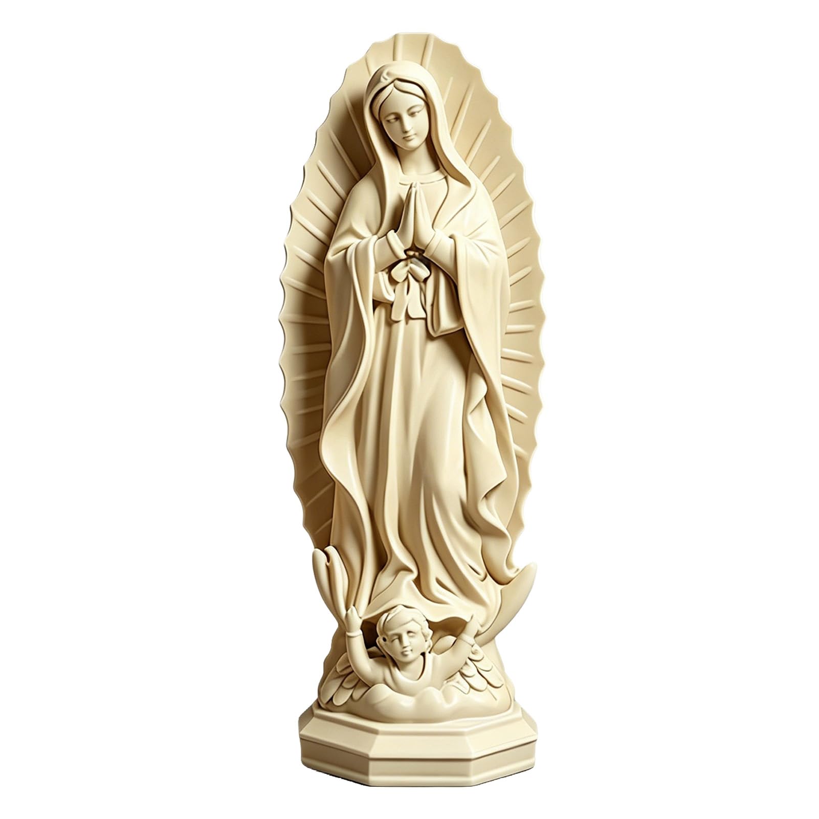 matumou Virgin Mary Statue, Religious Resin Sculpture, Blessed Holy Mother Figurine for Catholic Home Desk Decor