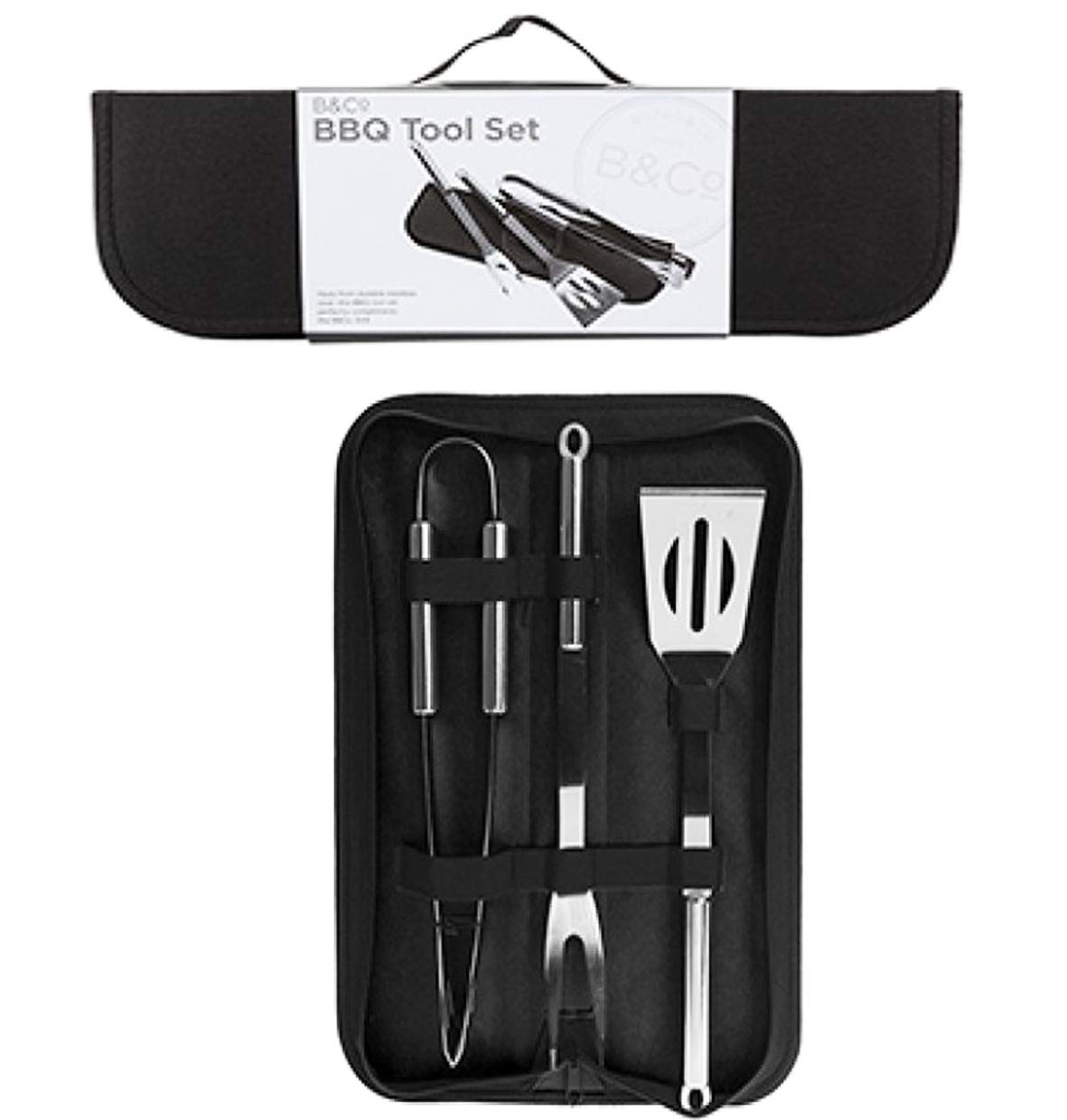 B&Co Narzędzia Kemping BBQ, Unisex Dorosły, Srebrny/Czarny, Jeden rozmiar