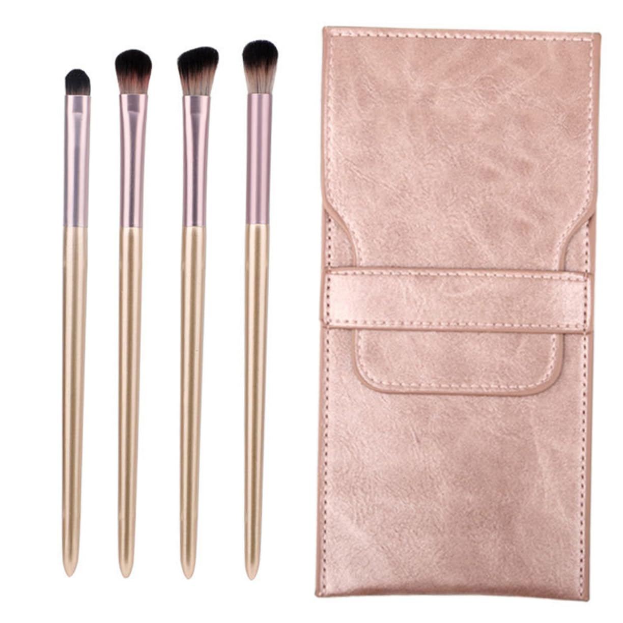 Mipcase Shadow Brush Set 4pcs Mini Brushes Synthetic Bristles Comfortable Touch