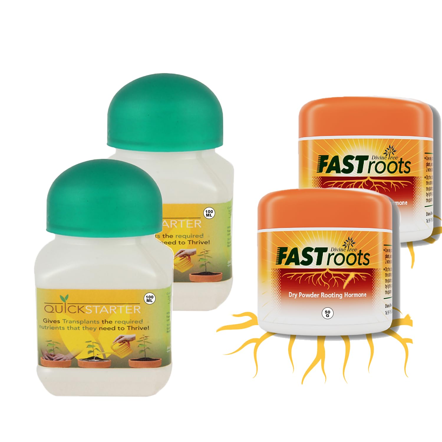 Divine Tree Fast Root Dry Powder Rooting Hormone 100 G & Quick Starter Planting and Transplanting Solution 200 Ml (B07NS4K4WG) Amazon Price History, Amazon Price Tracker