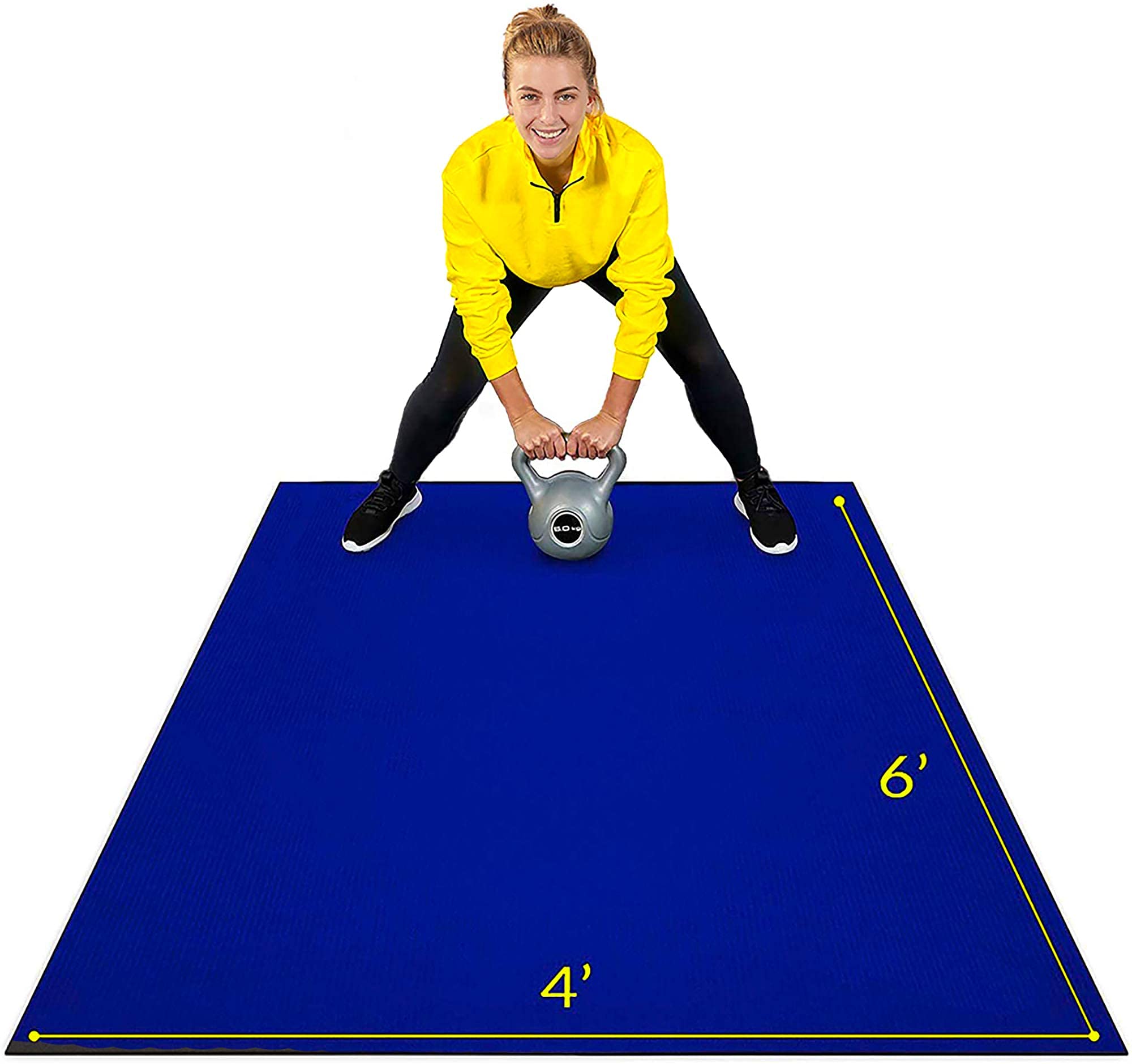 ActiveGear Large Exercise Mat for Home Workout | Workout Gym Flooring for Home Gym | Rubber Workout Mat - 6 x 4 ft