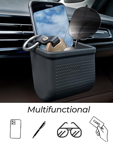 Miniatura 6 de Bolsa Organizadora para Rejilla de Ventilación de Coche con Soporte para Gafas de Sol, Montaje en Vehículo, Soporte para Teléfono, Organizador con