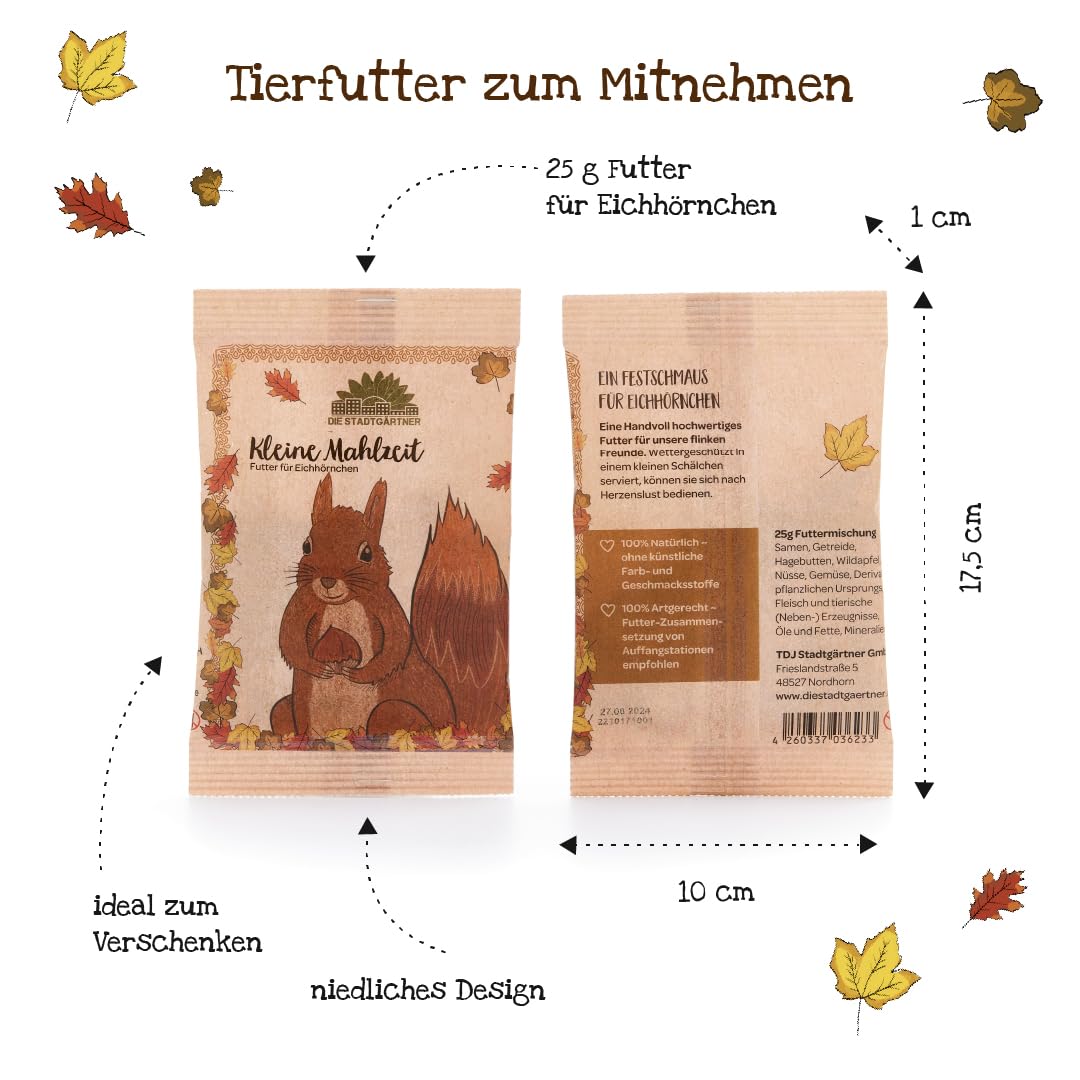 Die Stadtgärtner Petit repas - Nourriture pour écureuils - Contient des noisettes, des noix, des cynorrhodons, des raisins secs et des noix de cèdre - Nourriture naturelle pour les écureuils