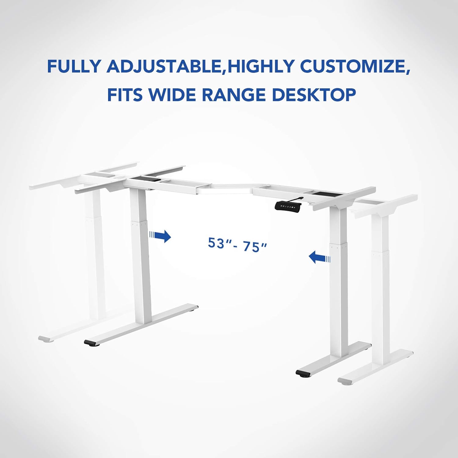 FLEXISPOT E1L desk frame components laid out for assembly