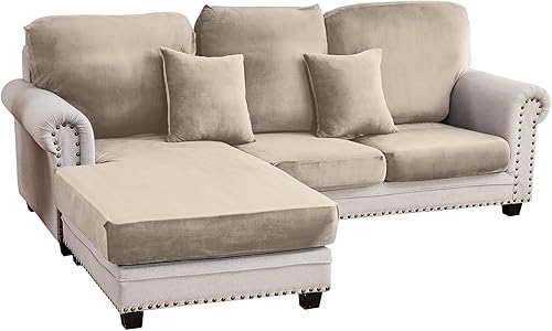 Miniatura 107 de Funda para sofá, funda de cojín de terciopelo elástico de 2 piezas, funda elástica lavable para asiento o respaldo, fundas de asiento de sofá para