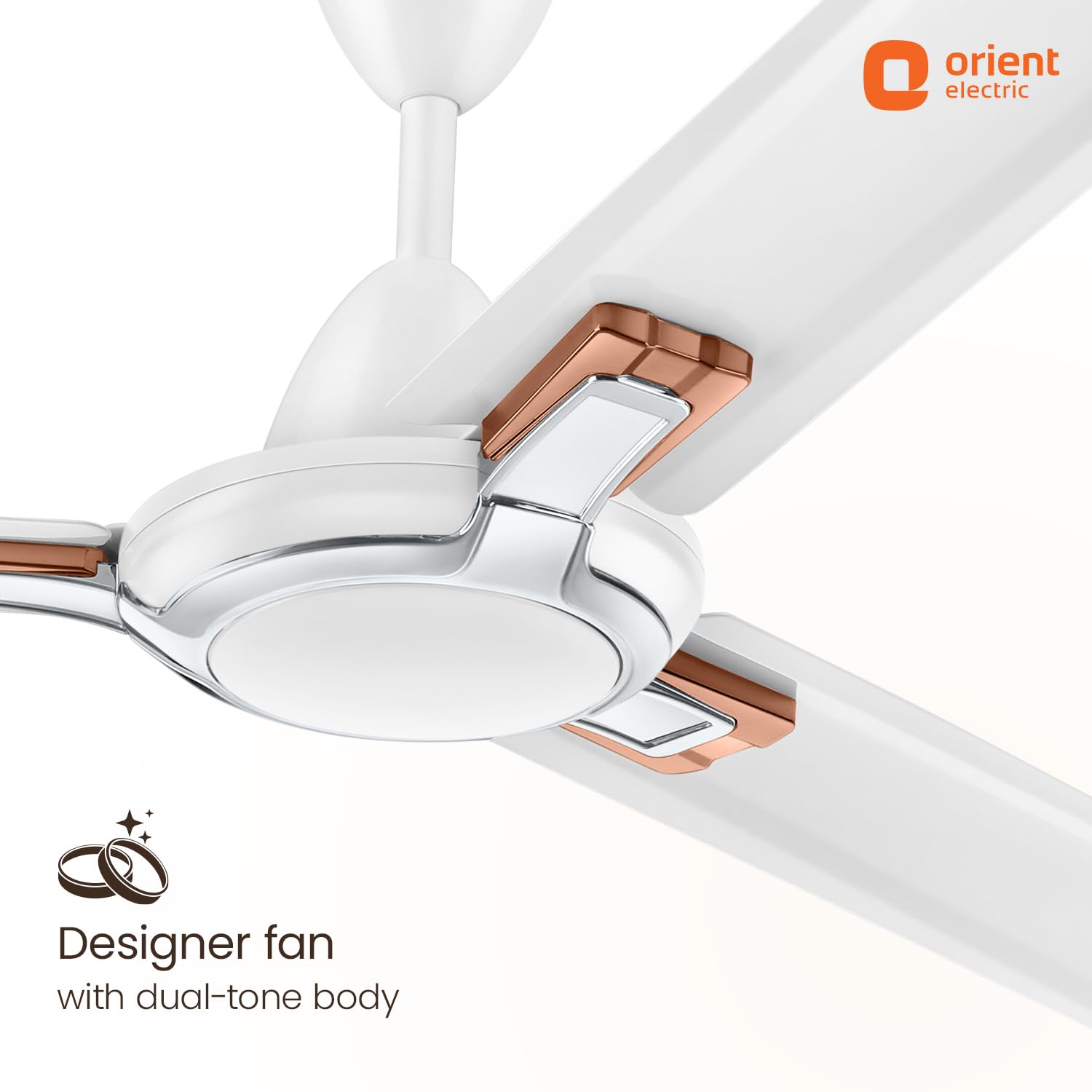 Orient Electric 1200 mm Apex Prime| 5 years warranty by Orient | 350 RPM motor speed| BEE 1 Star Rated Energy Efficient Fan| Rust-proof Aluminium blades| Decorative ring & trims| White, pack of 1 1