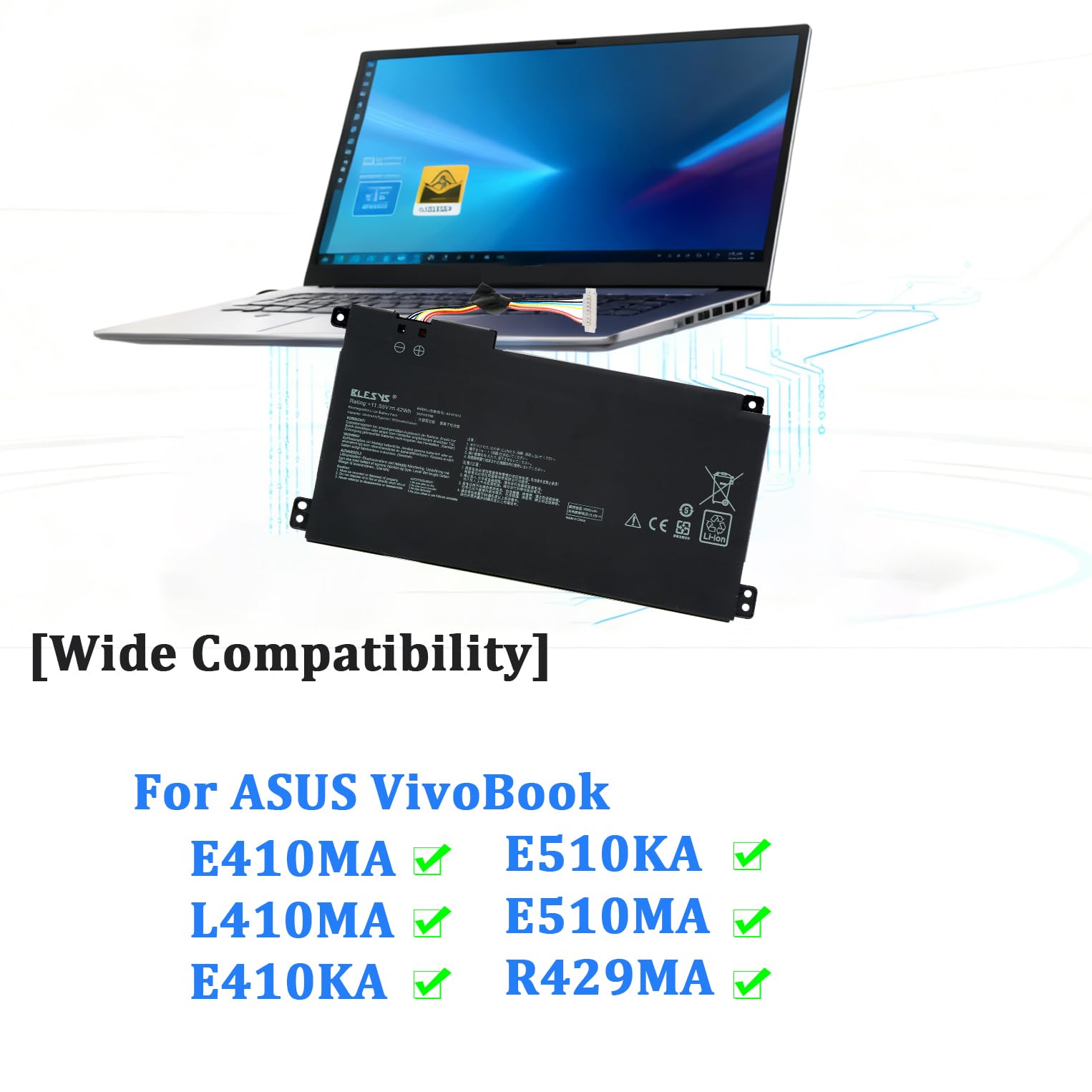 BLESYS B31N1912 C31N1912 Batterie pour ASUS Vivobook Go 14 E410M E410MA Series