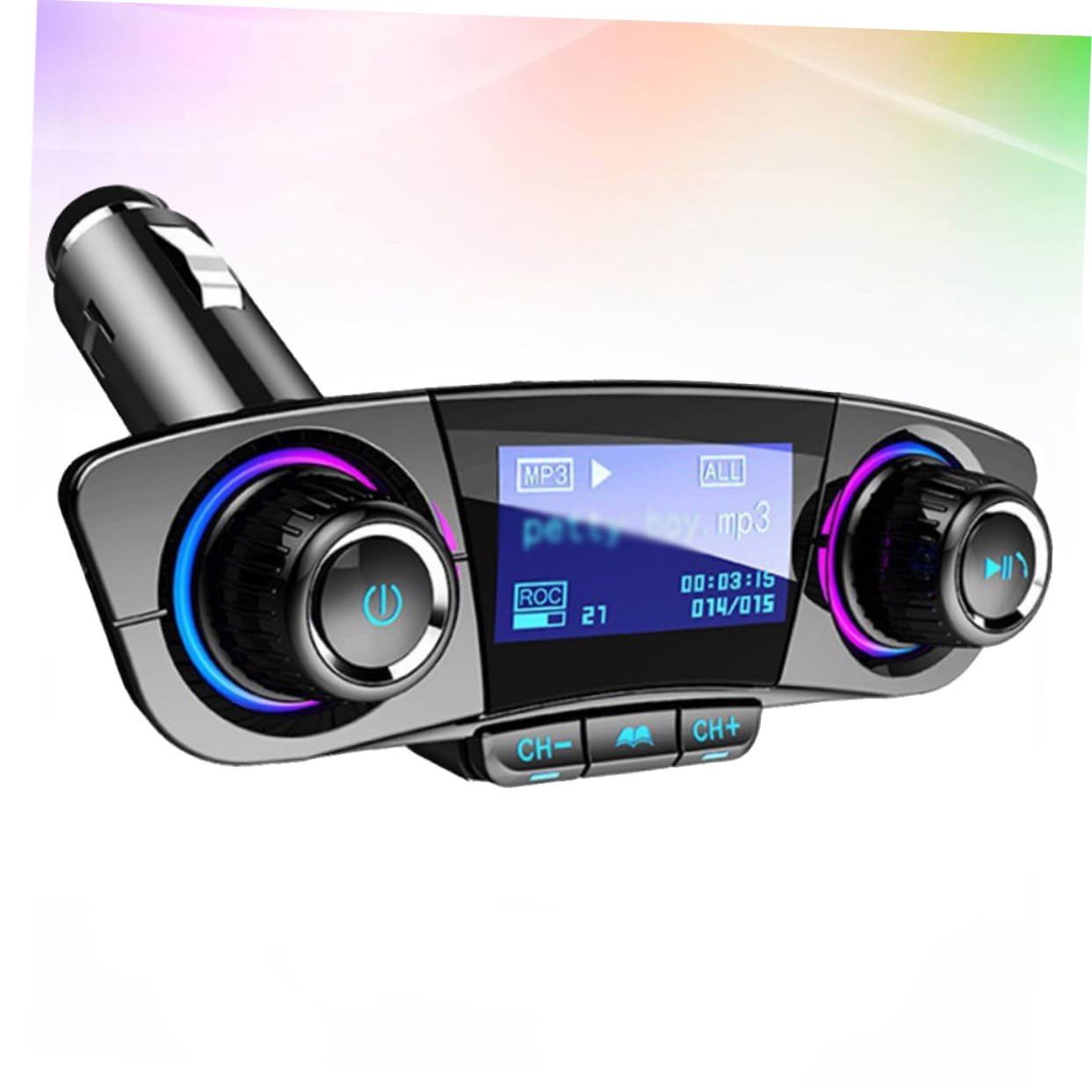 Lettore Mp3 Auto Multifunzionale Display LED e Tecnologia Wireless, Doppia Porta USB 2.1a, Funzione Vivavoce e Ricezione Fm per Audio e Chiamate in Guida