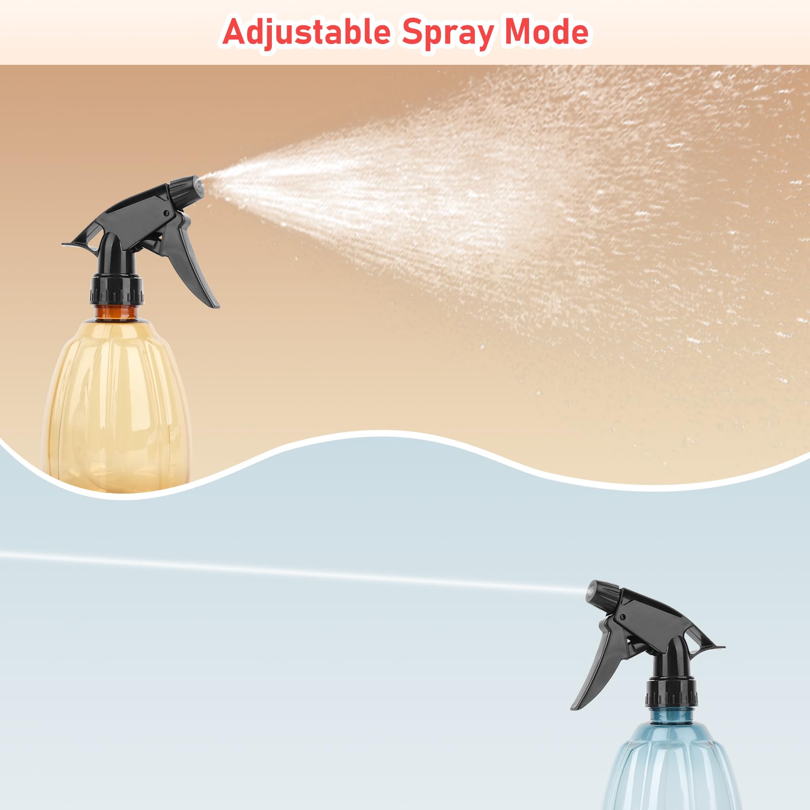 RISVOWO 3 Pezzi 500ml Spruzzino Nebulizzatore, Flacone Spray Vuoto, Vaporizzatore Acqua, Trasparente Plastica Grilletto Spruzzatore per Pulizia Casa, Giardino, Vetri, Capelli, Pulizia