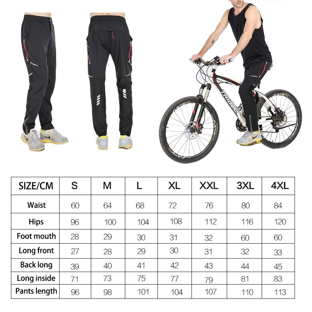 Pantalones largos de ciclismo para hombre, para verano, ligeros, elásticos, de secado rápido, transpirables, para bicicleta de montaña, reflectantes, para varios deportes