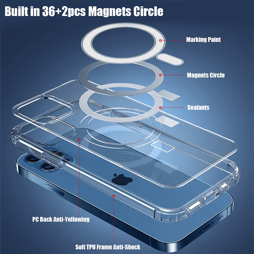 Custodia Ultra Sottile Trasparente Per IPhone 17 Pro Max Air – PC Placcato Con Bordo Rialzato Per Fotocamera E Schermo, Compatibile Con Ricarica Wireless E Magneti - 3