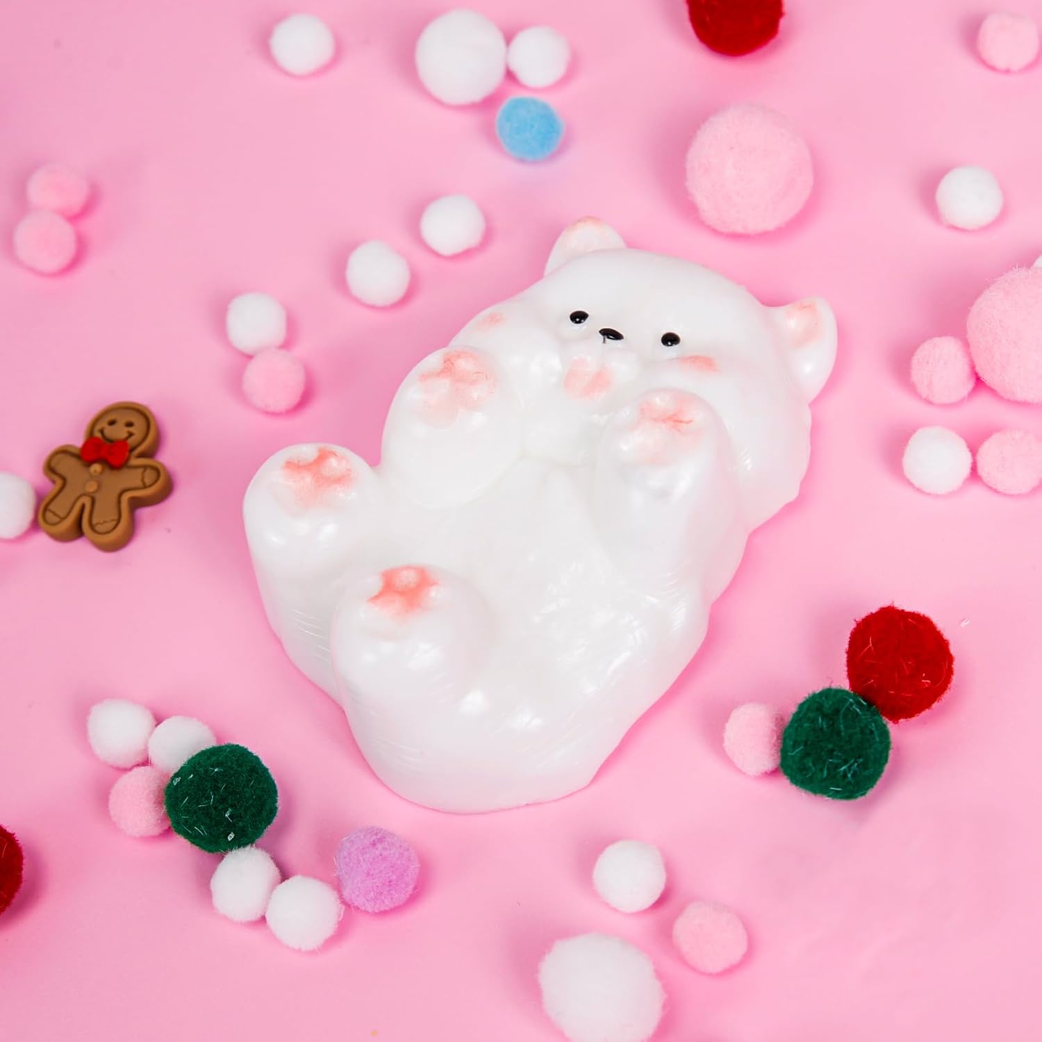 Handmade Taba Squishy Puppy Toy, Cute Silicone Dog Squishy, Sticky Puppy Squeeze Stress Relief Fidget Toy, Kawaii Desk Sensory Toy for Kids Teens & Adults, Novelty Gift