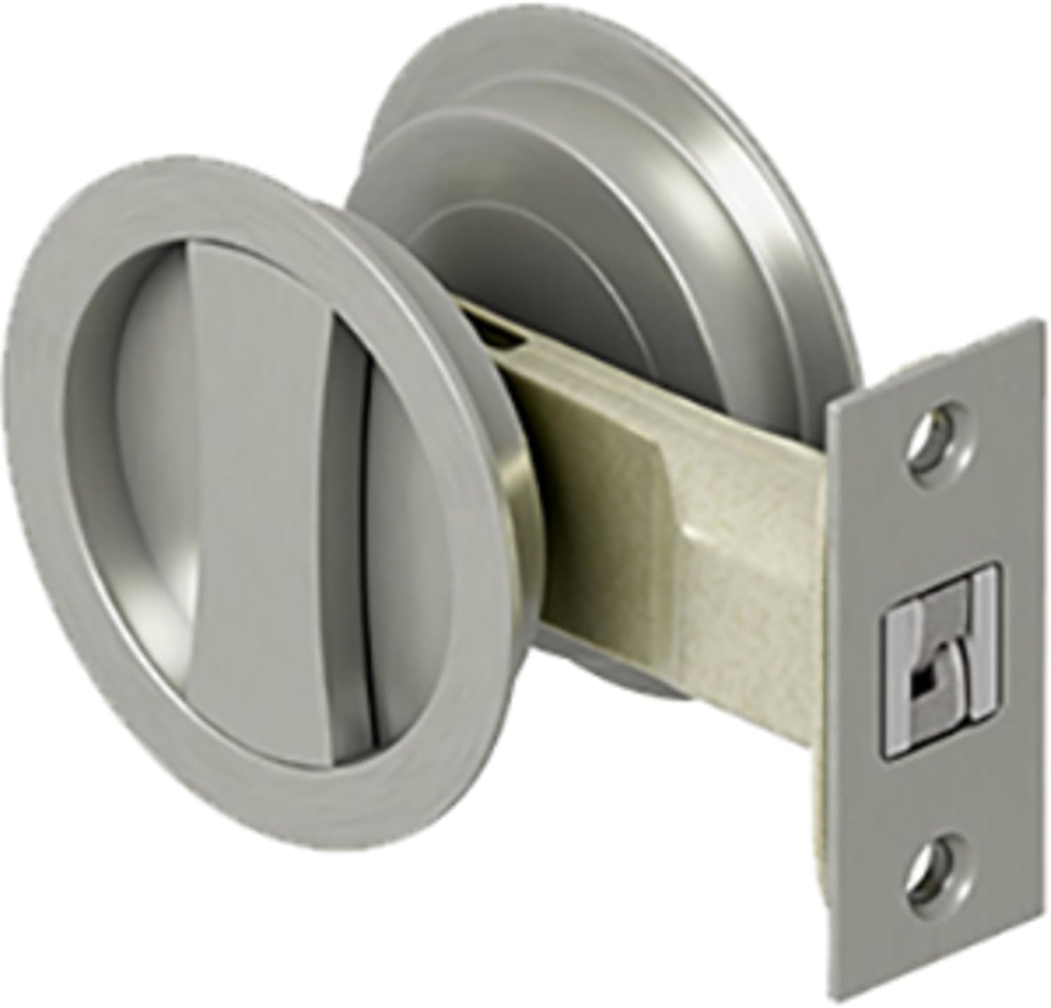 SDRP218U15 Sliding Door Round Passage Lock - Satin Nickel