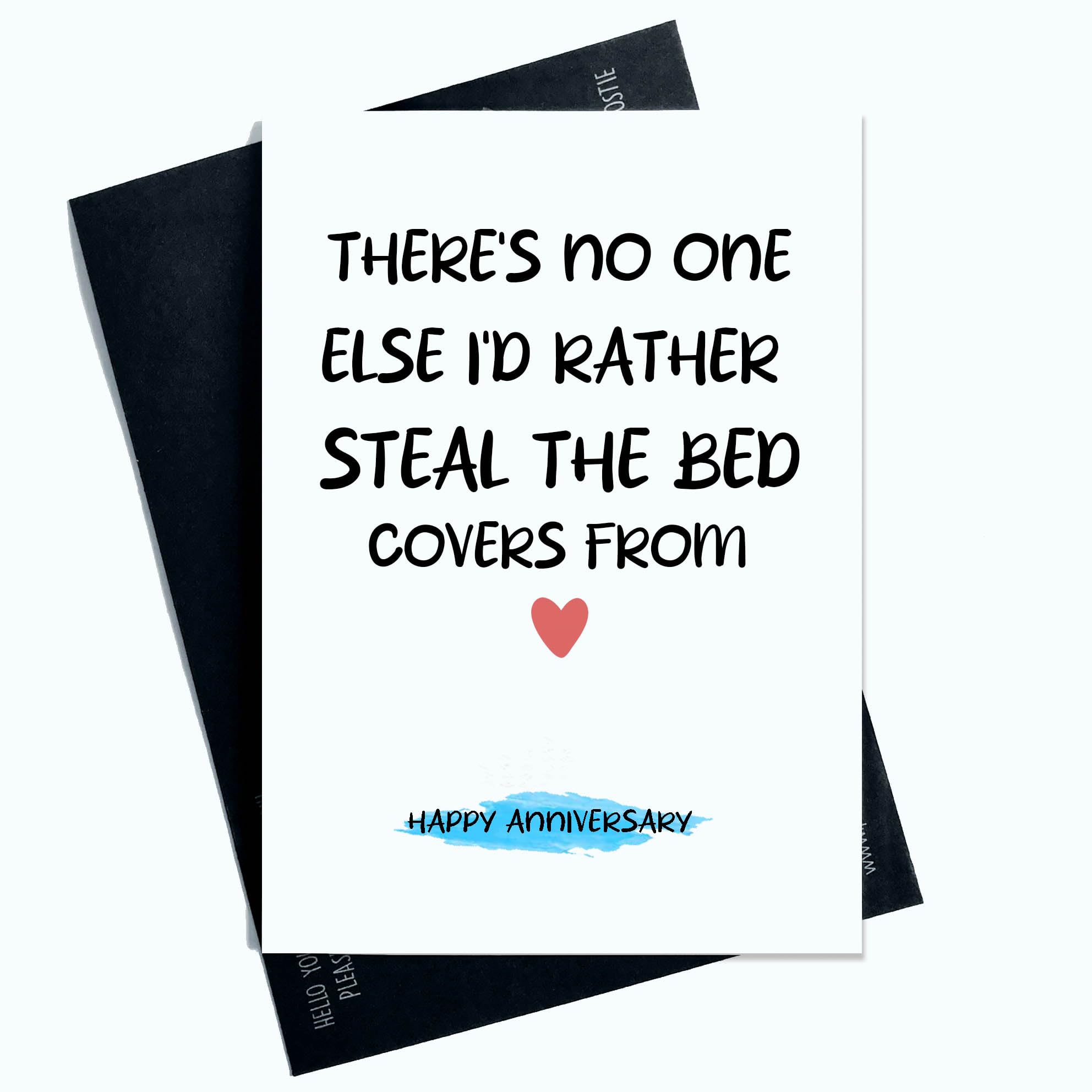 There's No One Else I'd Rather Steal the Bed Covers From Novelty Anniversary Card For Him For Boyfriend Funny Joke Card Happy Anniversary Cards AP12