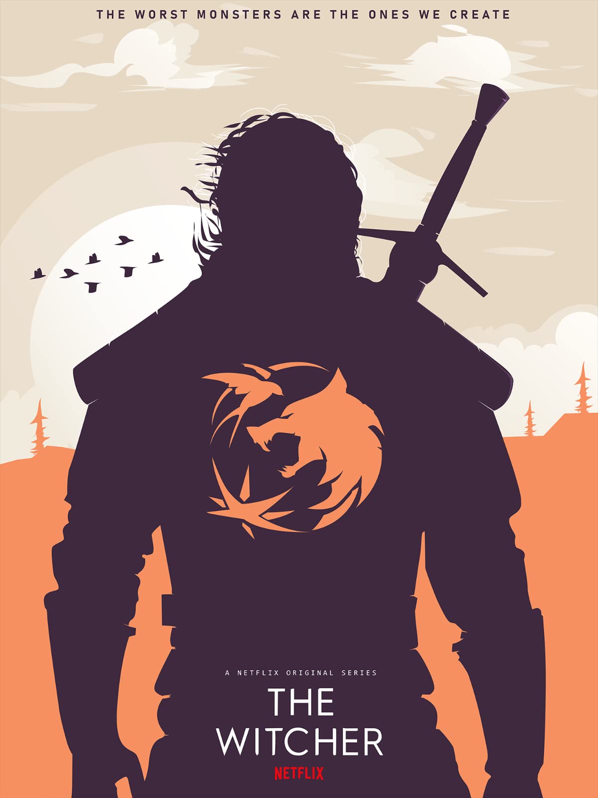 Wowposters The Witcher - Minimalistic Cover Poster - 30X40 Cm