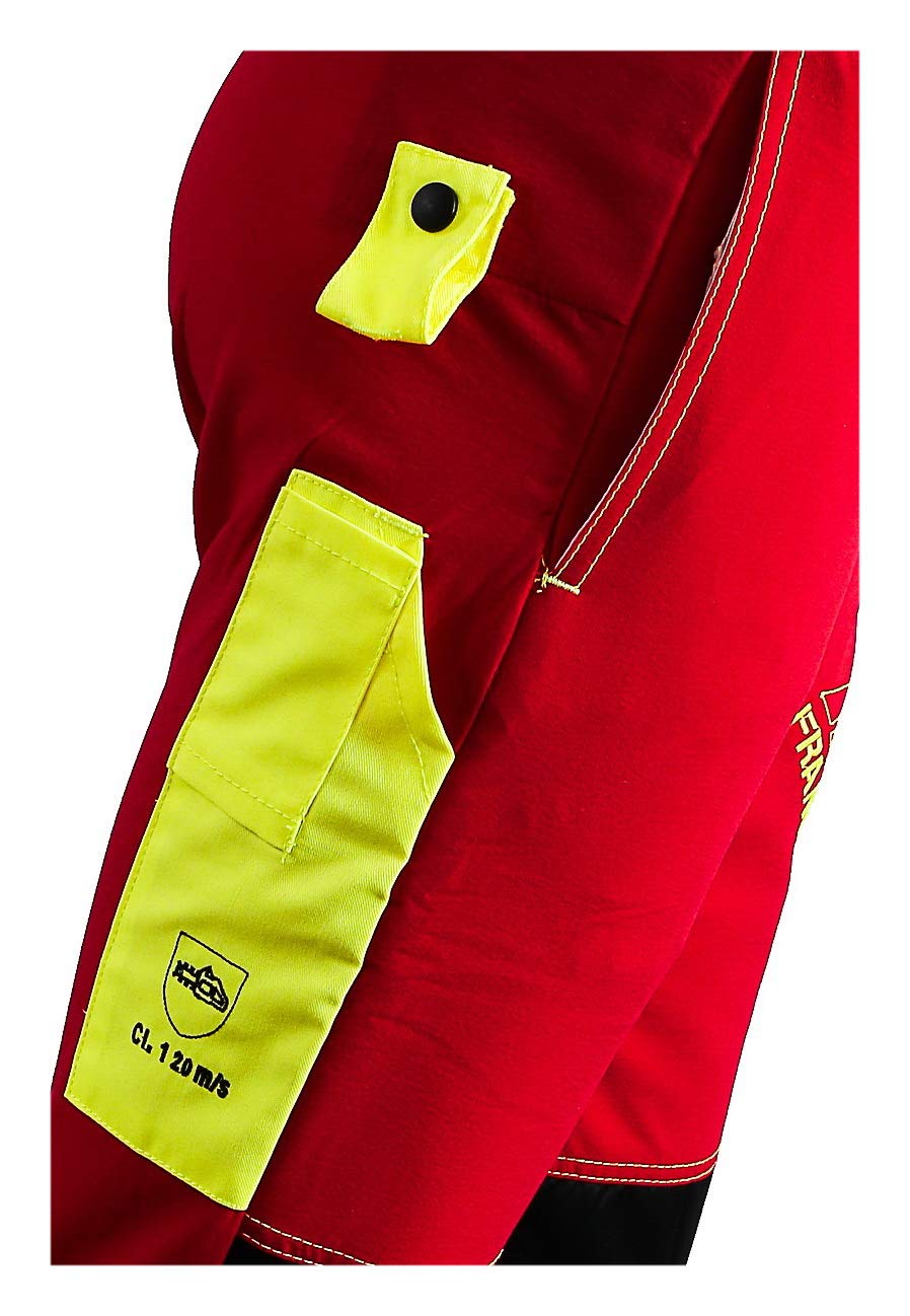 Francital Moderne Schnittschutzhose by rot - Bundhose - Forsthose - Forstkleidung (L, rot)
