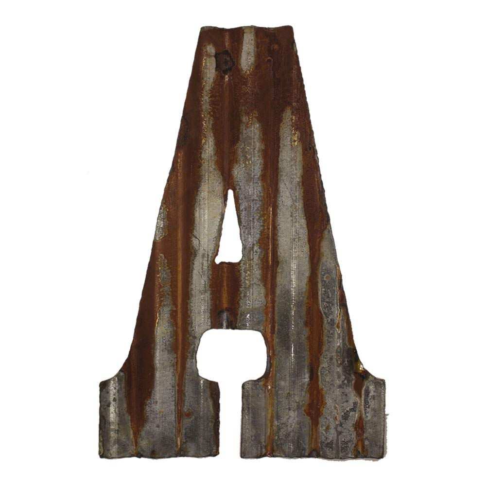 Custom Cut Decor Farmhouse Rustic 12" Wall Corrugated Metal Letter -A