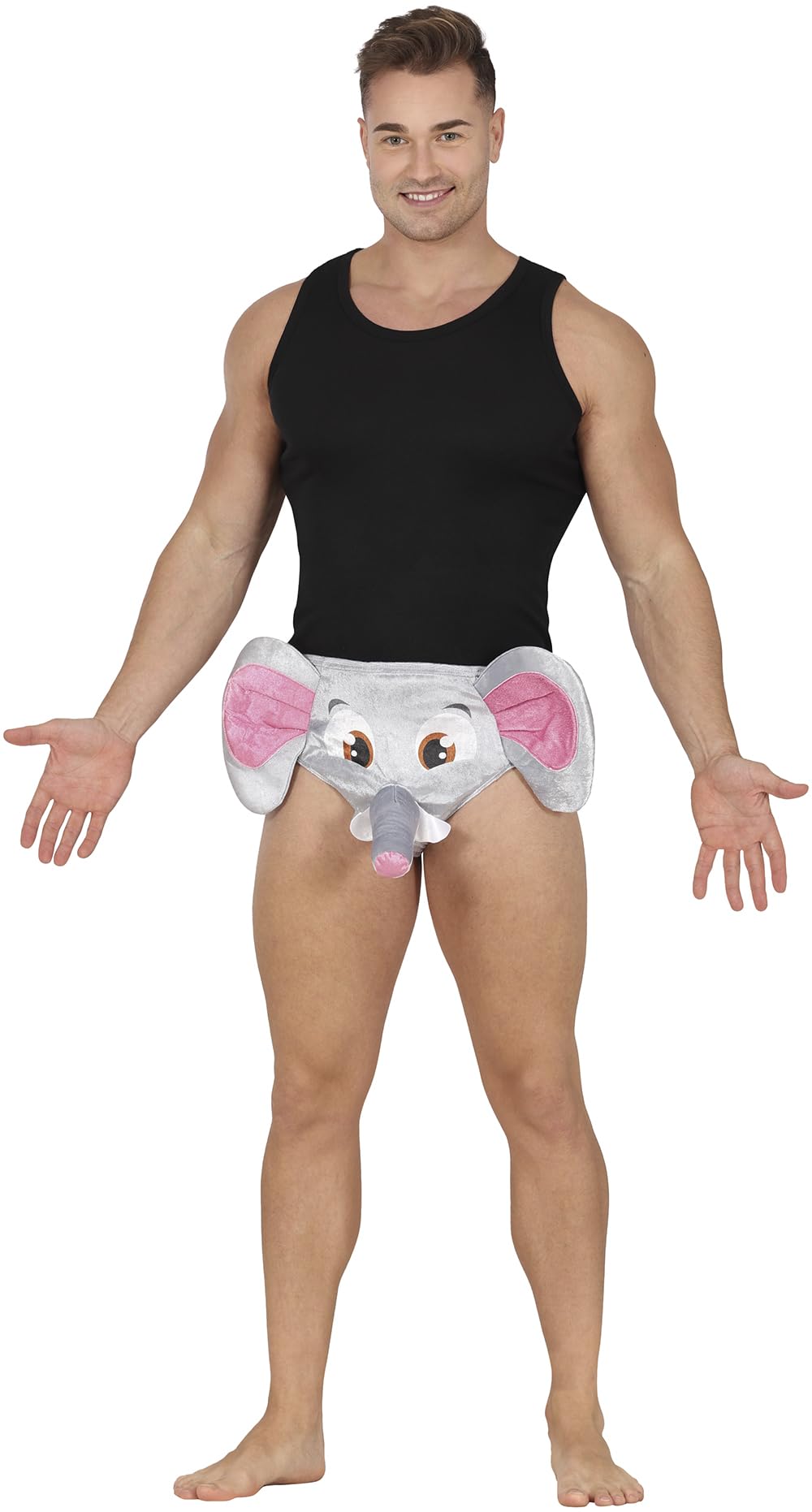 FIESTAS GUIRCA | Elephant Underpants - Fun Pants for Stag Do and Parties - Fancy Dress Accessory for Bachelor Party and Celebrations - Adult Male - Grey