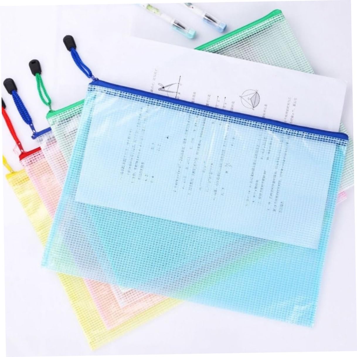 16 pezzi Bustine Portadocumenti con Zip in PVC Trasparente Organizer Ufficio Multiuso per File Cosmetici e Accessori Vari Formati Custodia Resistenti e Visibili