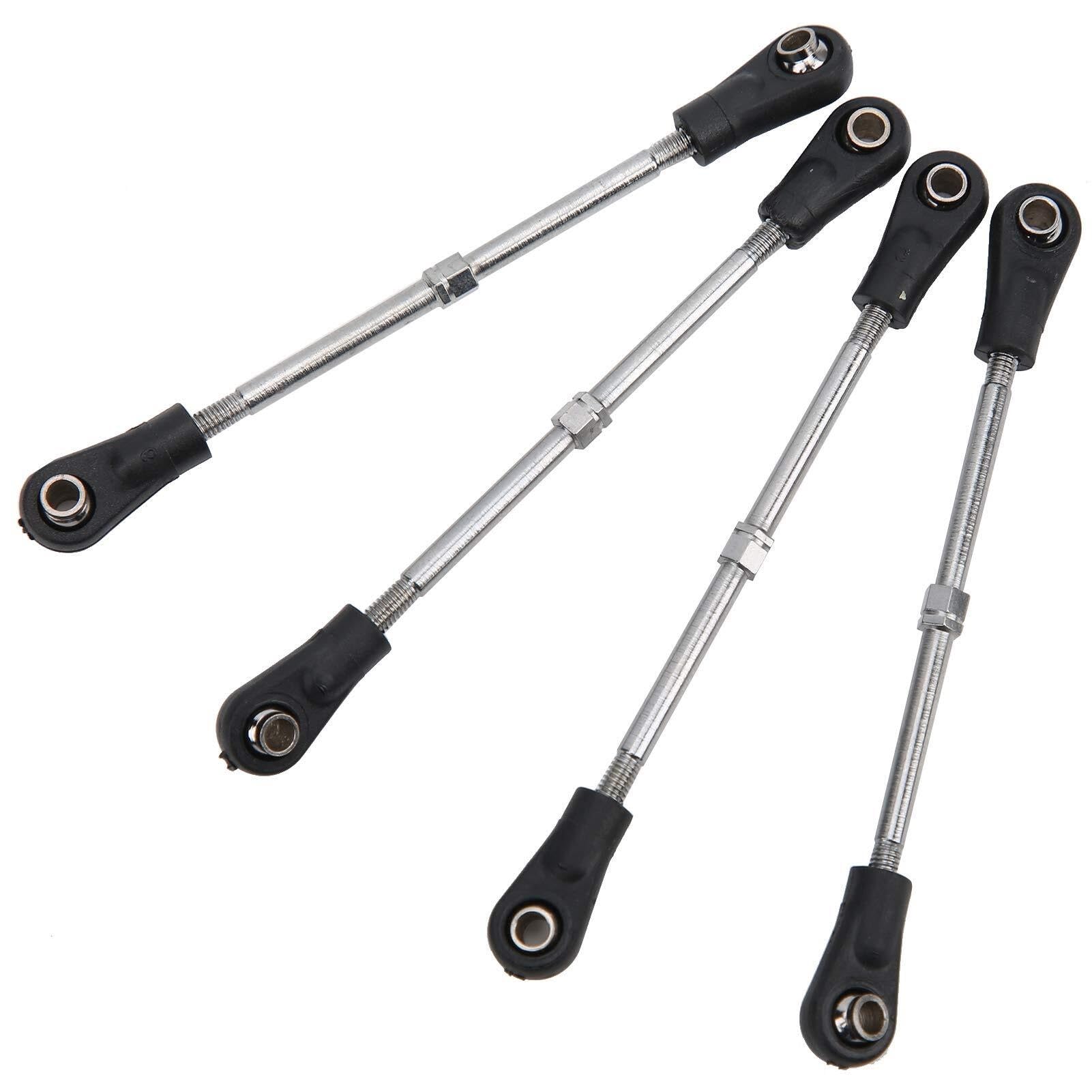 4X Barras de Dirección Ajustables 83-92mm para 1/10 RC Monster Truck Racing Truck - Piezas de Dirección de Metal con Tornillos y Tuercas