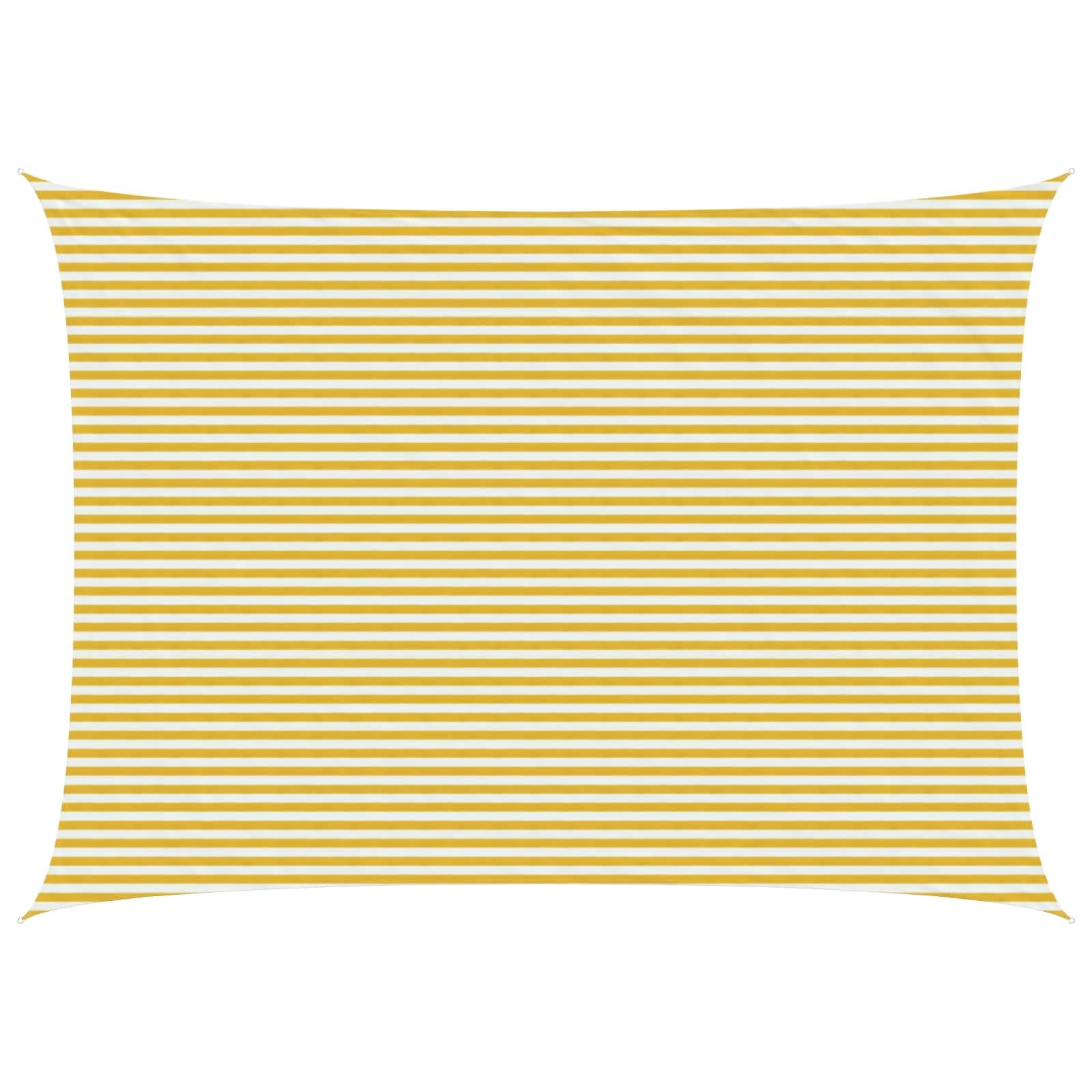 vidaXL Sunshade Sail Yellow and White 5 x 7 m HDPE, Garden and Terrace, Modern Sunshade Sail, Outdoor Shades, UV Blocking Cover, Wind Permeable Canopy for Balconies, Awning Solutions — image 1