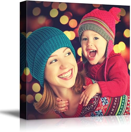Impresiones en lienzo personalizadas con tus fotos para la familia, cuadros de lienzo personalizados para pared para imprimir enmarcados, 24 x 24