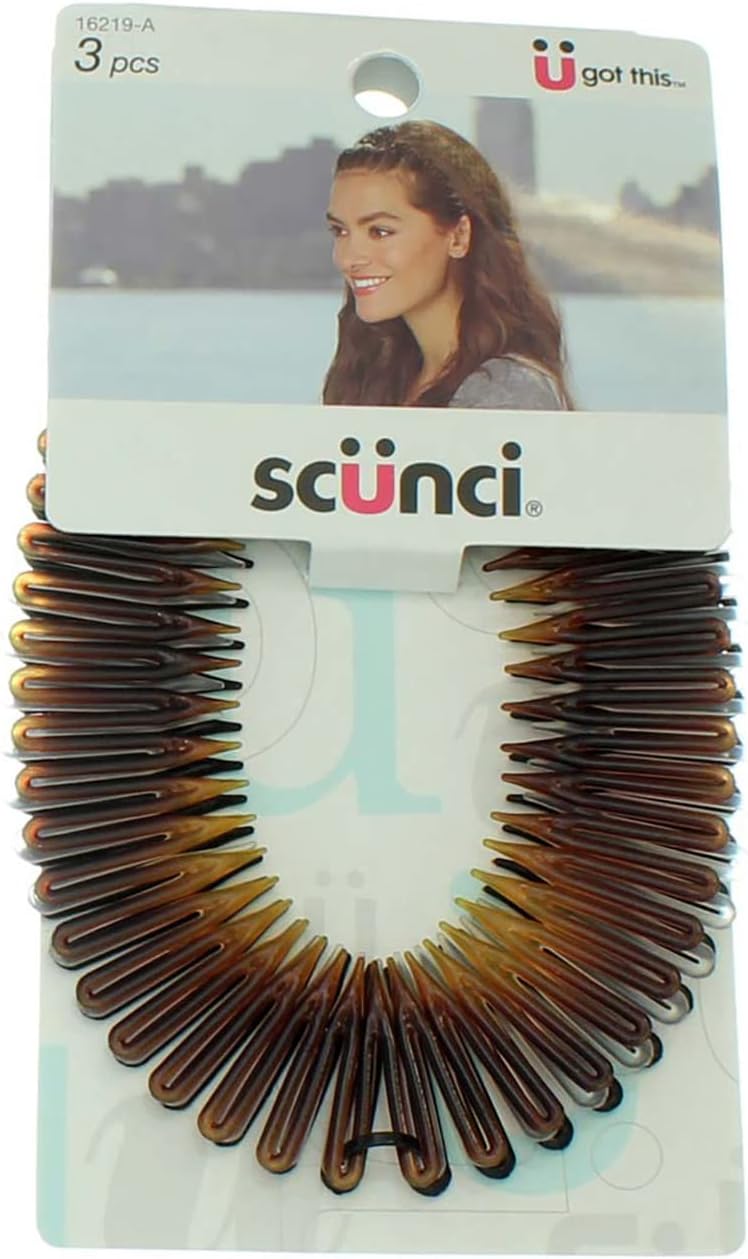 Scunci Effortless Beauty Stretch Hair Combs Tortoise