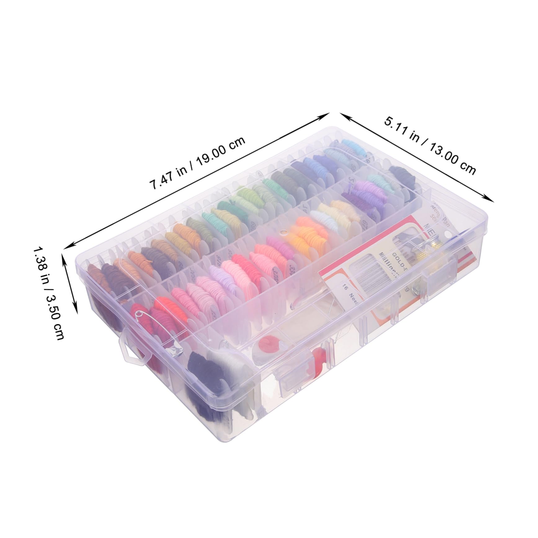 SHINEOFI 50 Colores Kit de Bordado y Caja de Plástico para Principiantes