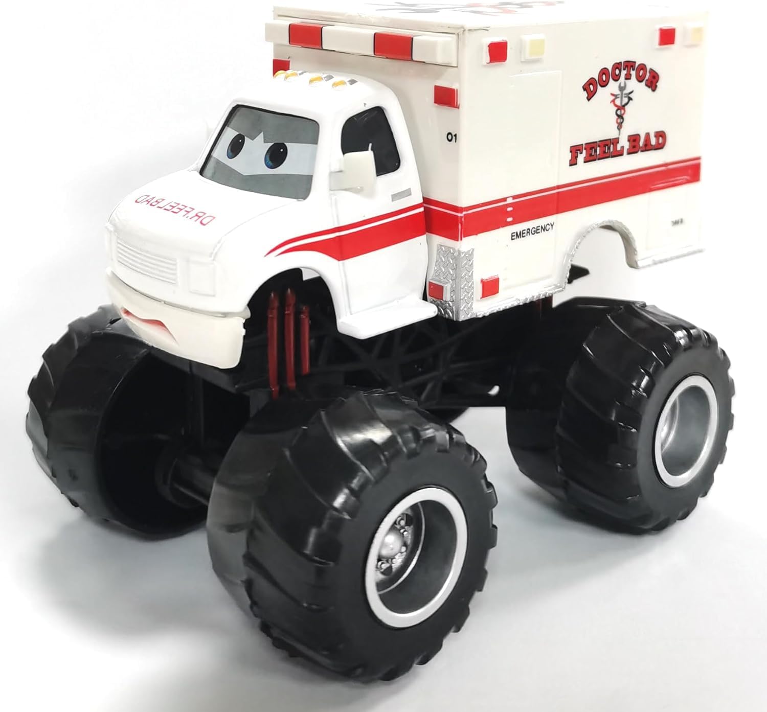 Yostyle Movie Cars 2 3 Black Storm Jackson McQueen Curz Mater Giant Wheels Cars 1：55 Diecast Vehicles Toys（Wheel Ambulance）