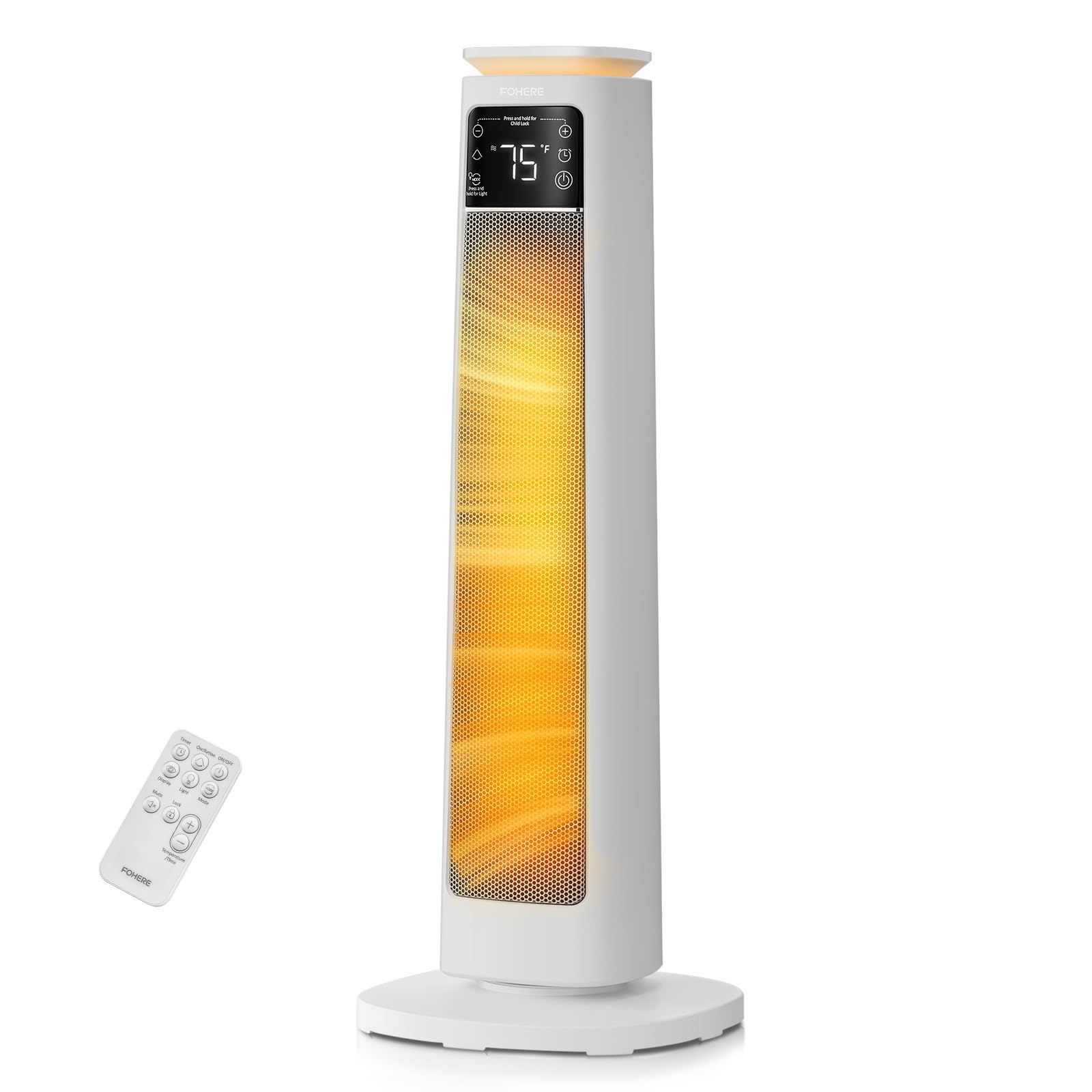 Heizlüfter Energiesparend, 2000W PTC Keramik Heizlüfter leise, ECO-Modus für geringen Stromverbrauch, Fernbedienung, Timer, Überhitzungs-Kippschutz, Elektroheizung für Home-Office & Wohnung