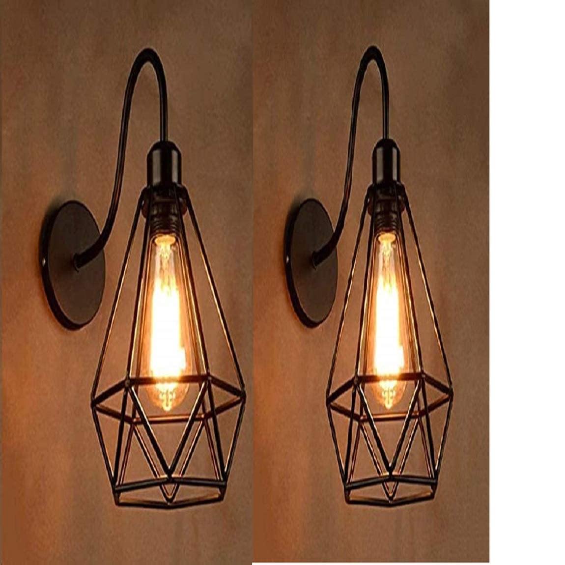 Metal Black Decorative Pendant Hanging Light, Wall Lamp for Home (Pack of 2, No Bulb Included)-picture-10