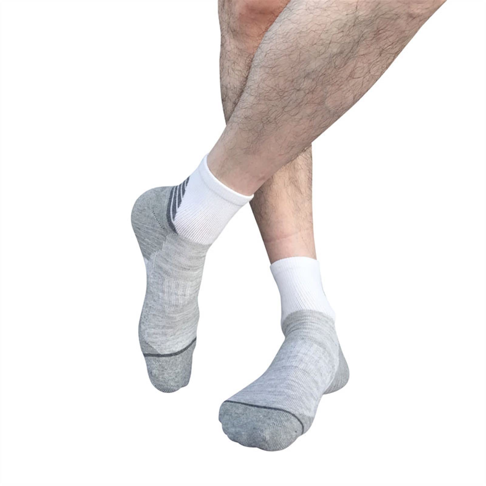 5 Paquete de los Calcetines atléticos for Hombres Deportivos Deporte algodón Acolchado Cuartos Calcetines Invierno Grueso Calcetines de compresión Calcetines de Correr al Aire Libre
