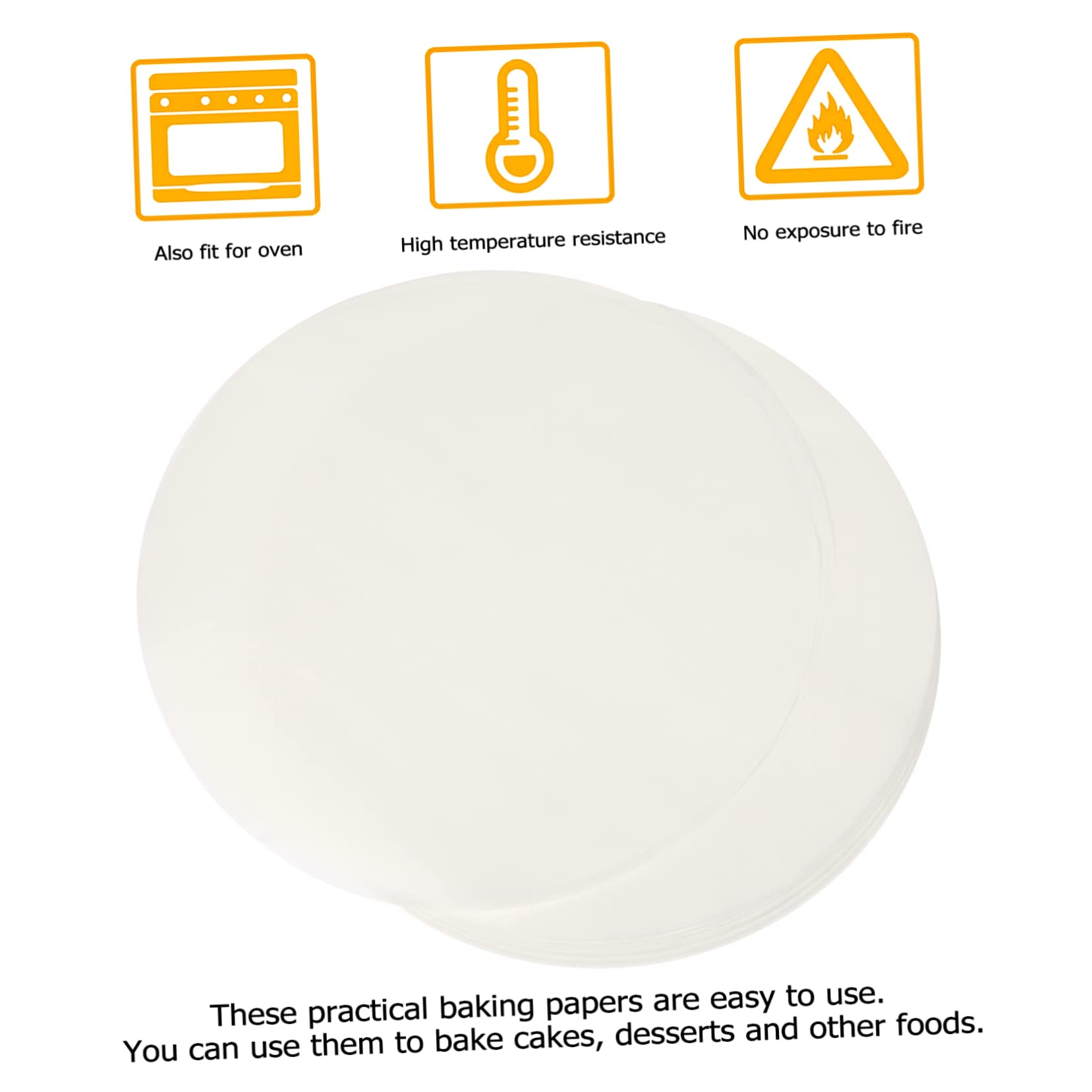 DECHOUS Papel Pergamino Antiadherente 23 Cm Redondo, Papel Para Hornear Pasteles y Bandejas, Resistente Al Aceite y Agua, Ecológico, Para Uso Horno y Microondas, Paquete De 500 Hojas