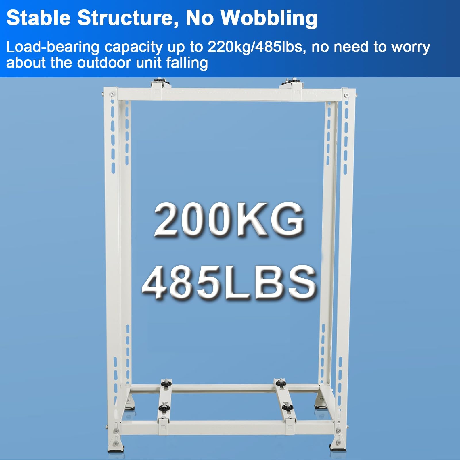 Soporte Aire Acondicionado Exterior de Doble Capa, Acero Galvanizado, Capacidad de Carga de 220 Kg, Bomba de Calor Soporte de Suelo, para Aire Acondicionado de 9000 a 27000 BTU(800x450x800mm)