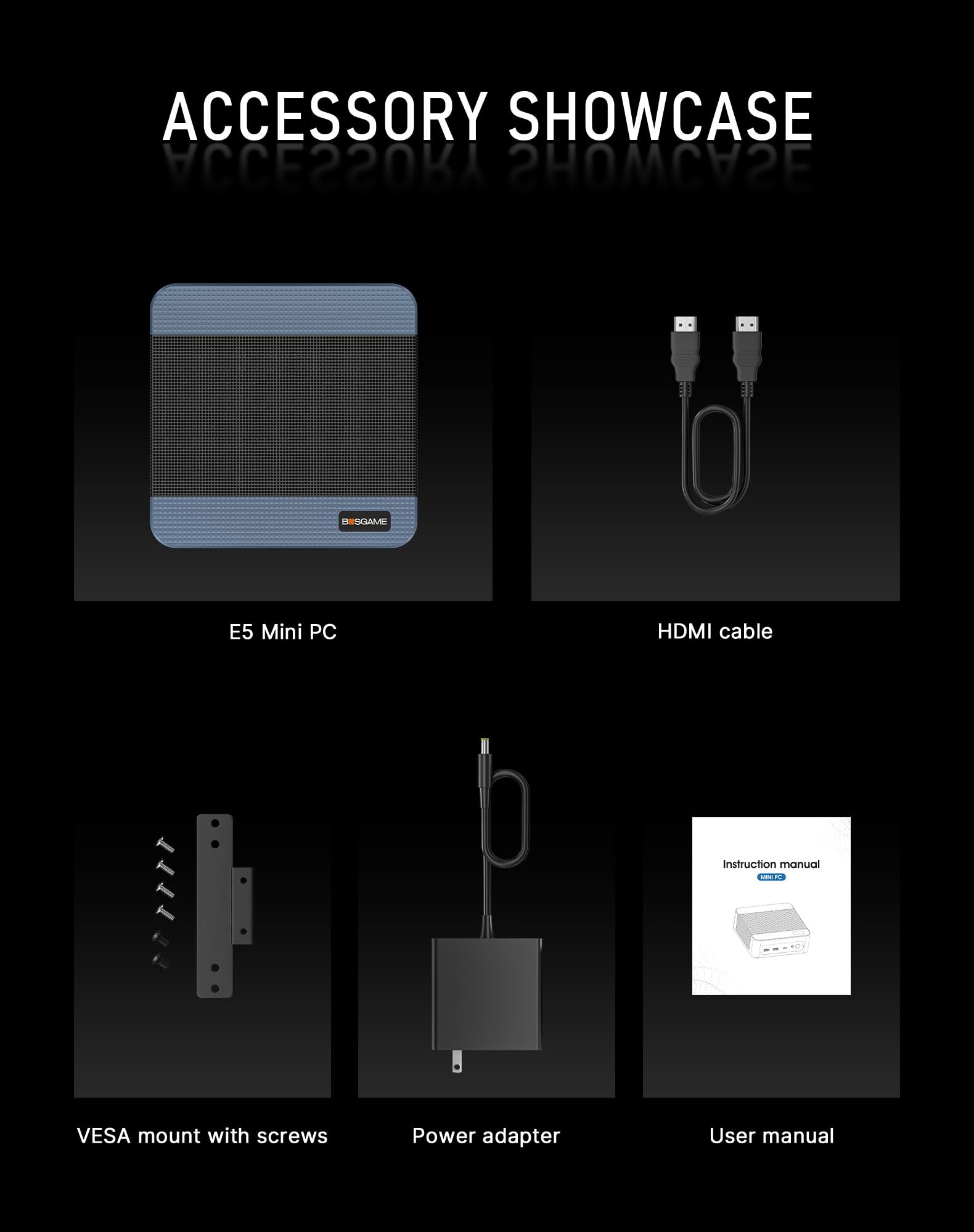 BOSGAME E5 Mini PC [Dual LAN], AMD Ryzen 3 5300U Mini PC with 16GB DDR4 1TB SSD, Mini Computers (up to 4.4Ghz) 4K Triple Display/BT5.0/WiFi 5/Dual Channel — view 9