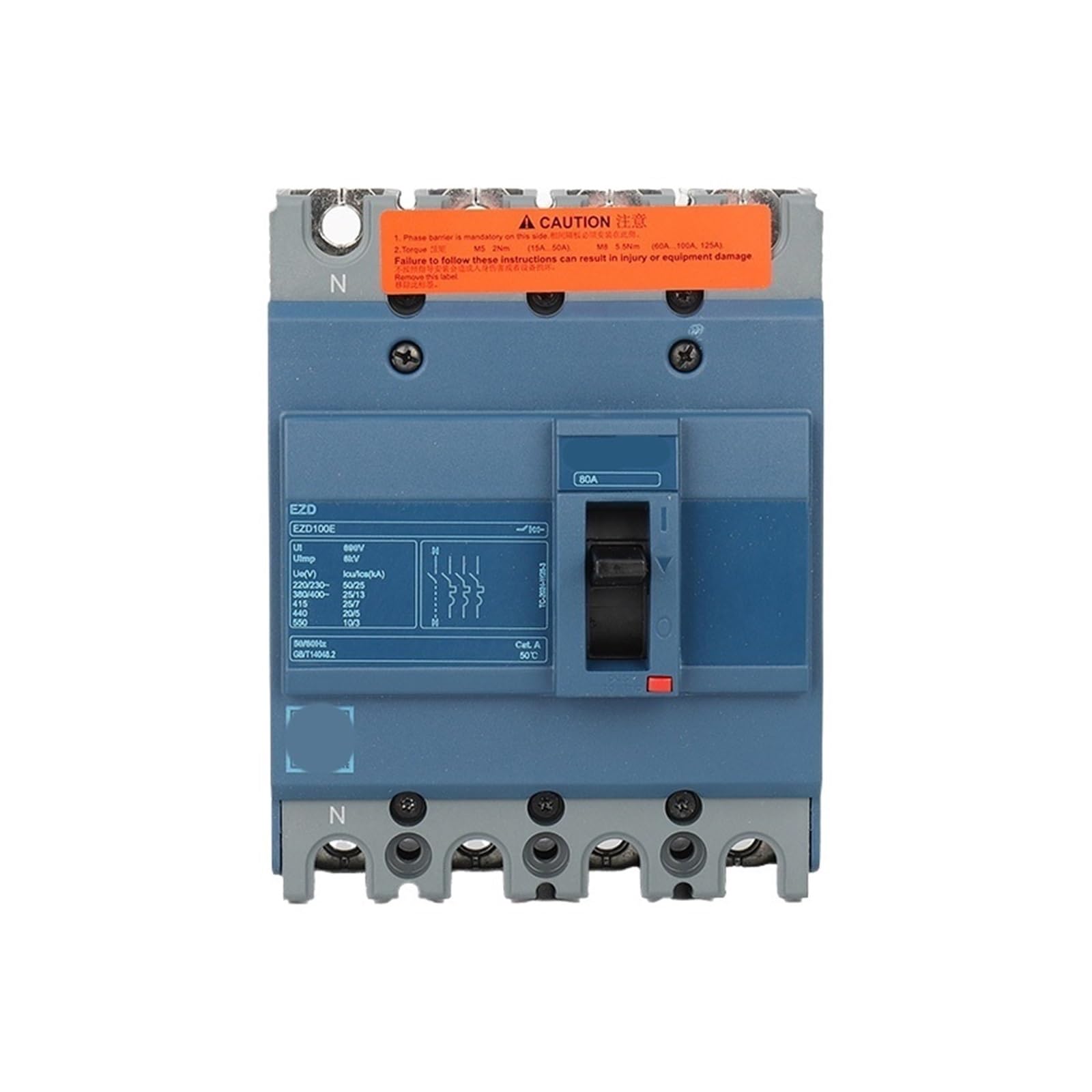 TYEXCZARF EZD100E/160E/250E/400E/630E 4P Molded Case Circuit Breakers(EZD100E 4P 50A)
