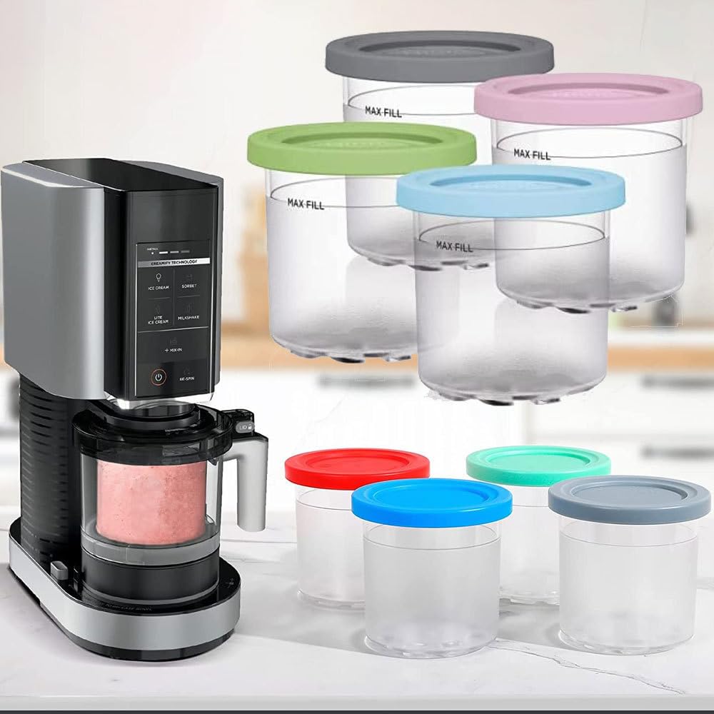 Gfamous Ninja Creami için 4 Creami Pint kabı, Ninja için yedek kap