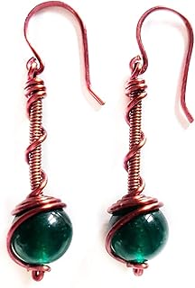 اقراط متدلية طويلة من النحاس والاحجار للنساء فريدة نوعها اكسسوارات نحاسية مطلية عقيق برازيلي زيتي جاي سي جيميكوم