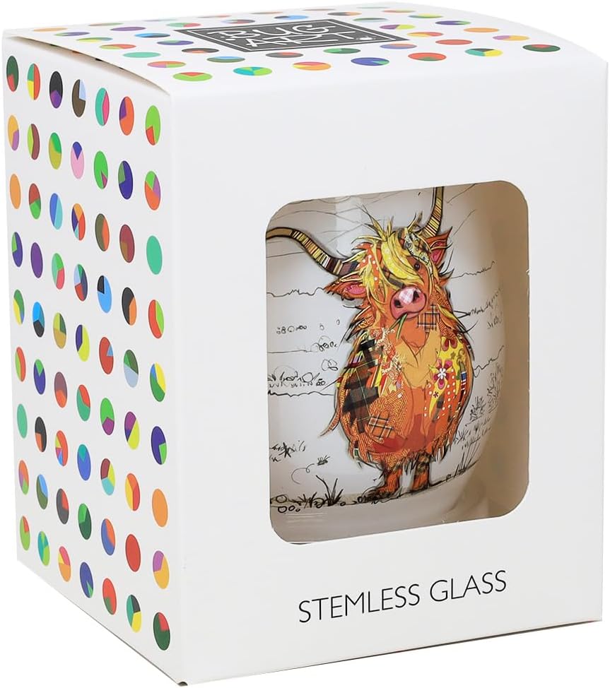 Lesser & Pavey Ceramic Stemless Cup Tumbler Highland Hamish Drawing Drinkware Microwaveable Mug