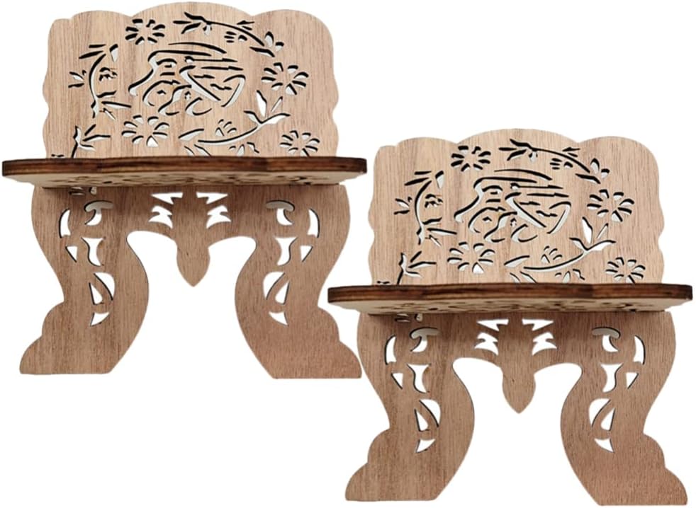 DOITOOL 2 Pcs Wooden Holy Book Holder Stand Quaran Holy Bible Display Holder
