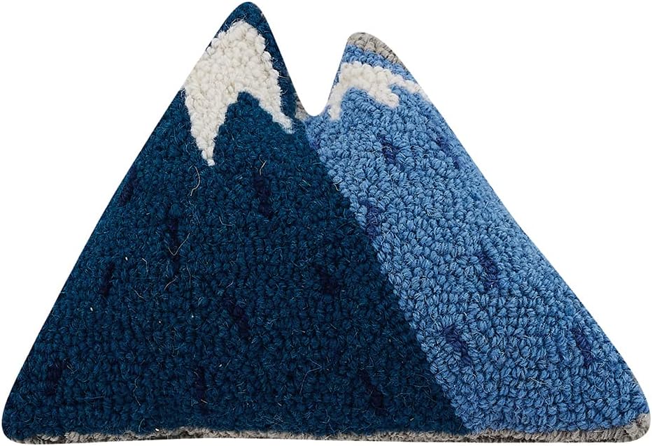 Peking Handicraft Mountains Shaped, Hook Pillow, Wool and Poly Velvet