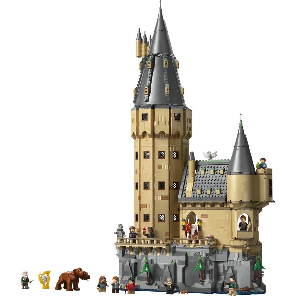 LEGO Harry Potter Zamek Hogwart: Główna wieża 76454 | Kolekcja modułowa, model zamku z figurkami, prezent dla fana Harry’ego Pottera 10+, zestaw klocków dla dzieci, 2135 elementów
