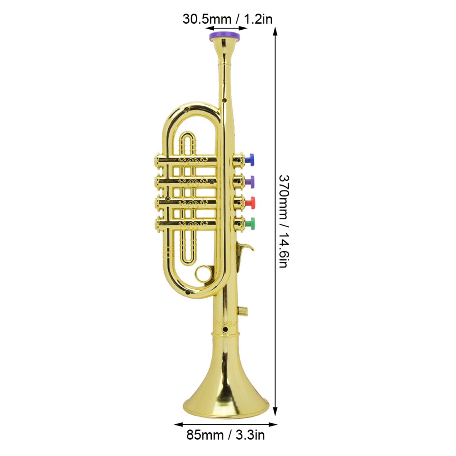 AUNMAS Kindertrompete, Goldene Beschichtete Kindertrompete, Vorschulmusikspielzeug, Oberflächenspaß, Vorschulinstrumente, Musikspielzeug, Kunststoffhorn, Trompete,